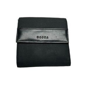 Newport by Bosca Ladies Tri fold Nylon With Black Leather Trim Snap Closure